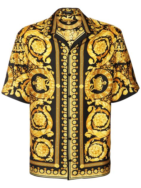 camicia versace nera e oro|Camicie da uomo Versace .